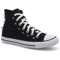Converse Chuck Taylor All Star Bows & Studs Women Black/Pink Frosting New