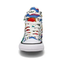 Converse CTAS 1V Dinocons Kids White/Blue/Red Discount