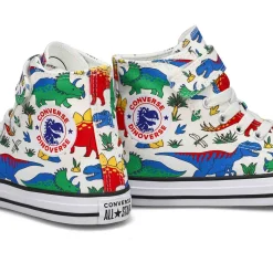 Converse CTAS 1V Dinocons Kids White/Blue/Red Discount