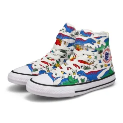 Converse CTAS 1V Dinocons Kids White/Blue/Red Discount