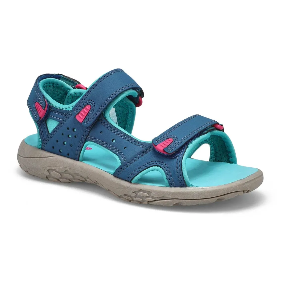 SoftMoc Daisy Girls Navy/Turquoise Hot