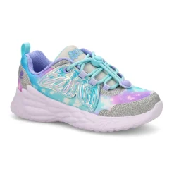 Skechers Dream Racer Wing Brites Girls Silver/Lavender New
