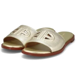 Cole Haan Flynn Logo Slide Women Gold Clearance