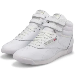 Reebok Freestyle Hi Women White/Silver Clearance