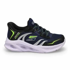 Skechers Meteor-lights Brisk-Beams Boys Navy/Black Discount