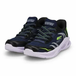 Skechers Meteor-lights Brisk-Beams Boys Navy/Black Discount