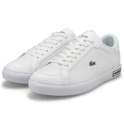 Lacoste Powercourt Leather Women White/Black Hot