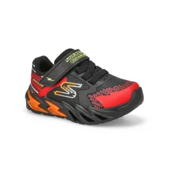 Skechers S Lights Flex-Glow Bolt Baby and Toddlers Black/Red Hot