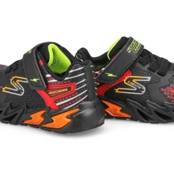 Skechers S Lights Flex-Glow Bolt Baby and Toddlers Black/Red Hot