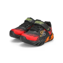 Skechers S Lights Flex-Glow Bolt Baby and Toddlers Black/Red Hot