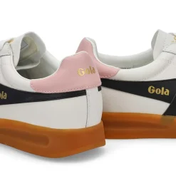 Gola Stadia Leather Women White/Black/Chalk Pink/Gum Best