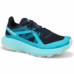 Salomon Ultra Flow Trail Runner Women Carbon/Peacock Blue/White