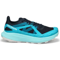 Salomon Ultra Flow Trail Runner Women Carbon/Peacock Blue/White