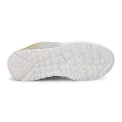 Skechers Uno Lite Goldcrown Rainbow Foil Heart Girls Clearance