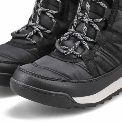 Sorel Whitney II Plus Lace Girls Black/Sea Salt Clearance